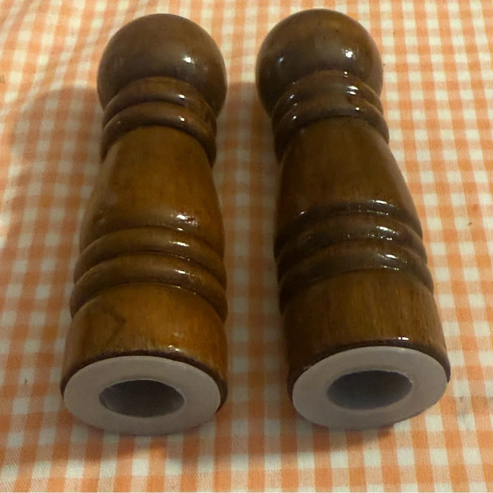 Vintage Wooden Salt and Pepper Shakers